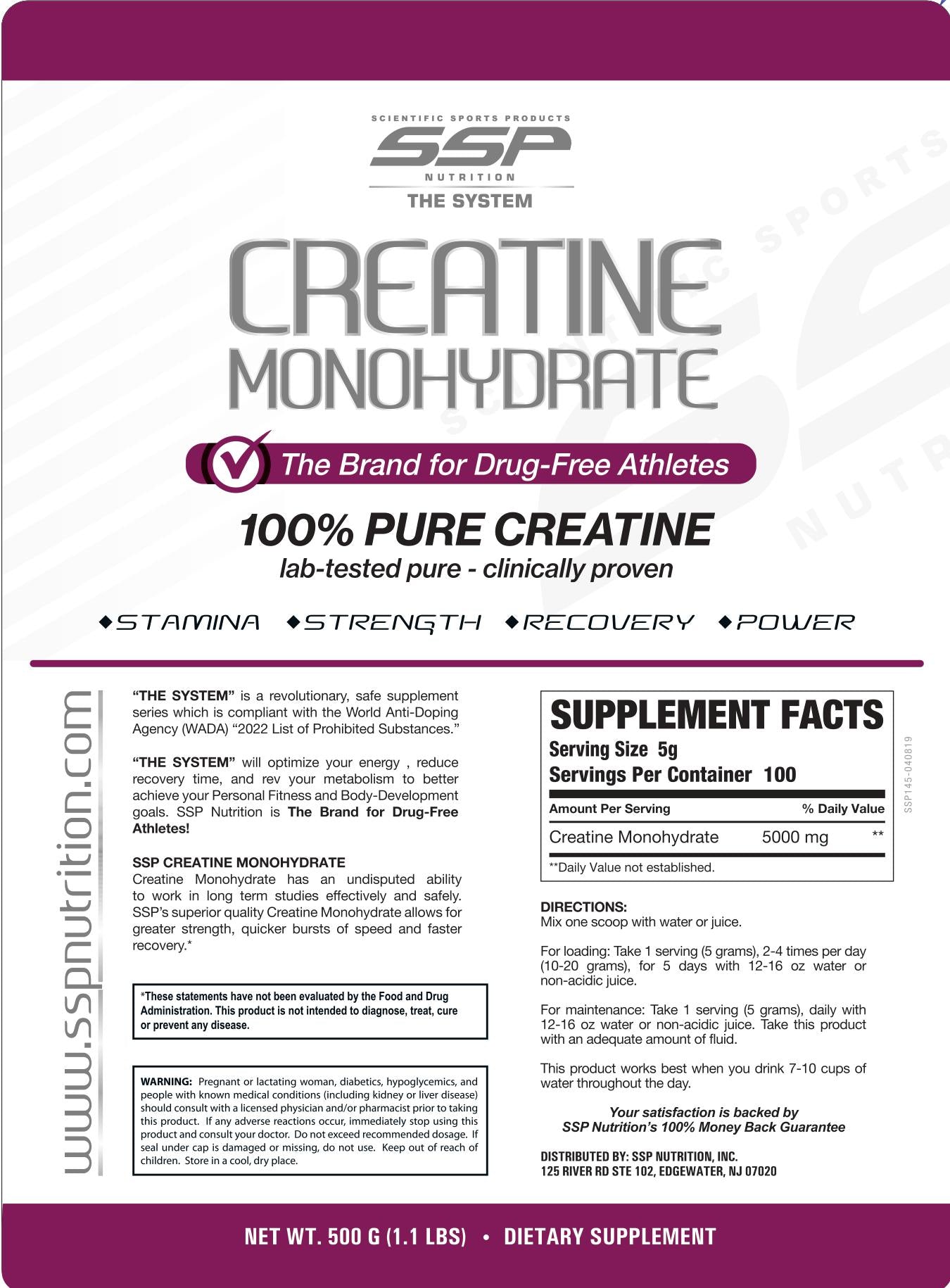 SSP Creatine Monohydrate 100% (VIP Item)