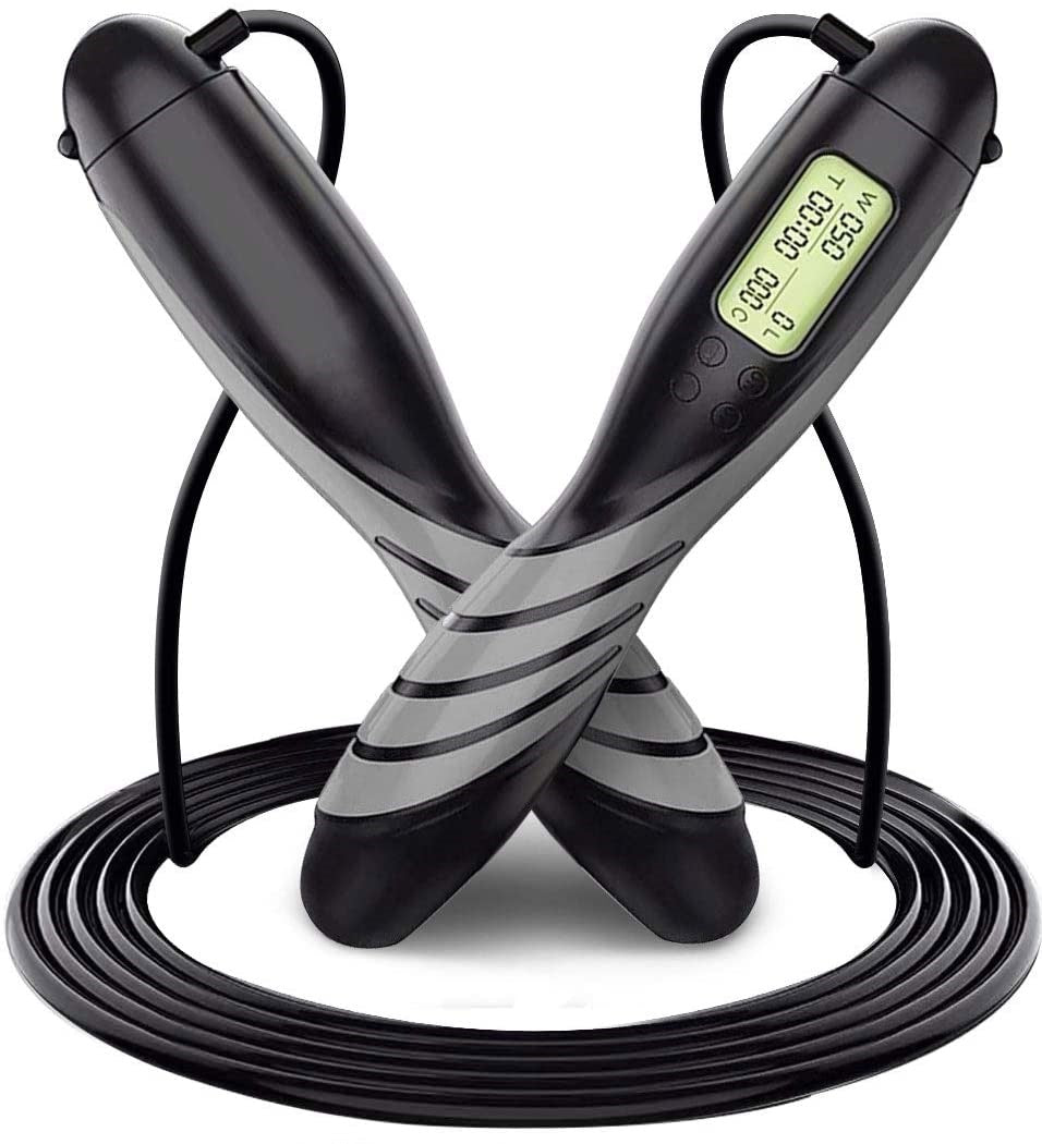 SSP Jump Rope Smart Counter: Weighted jump rope with HD LCD counter display