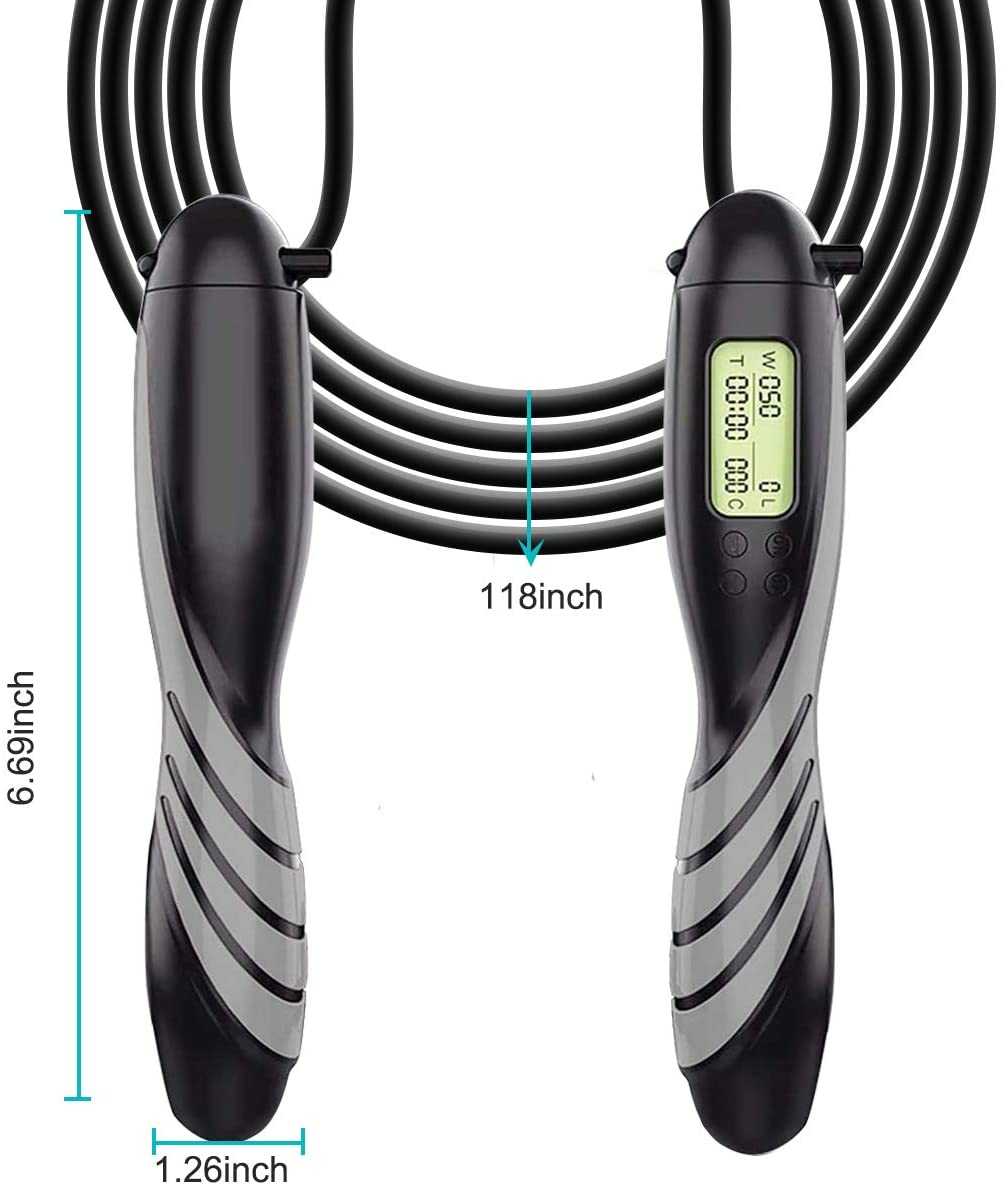 SSP Jump Rope Smart Counter: Weighted jump rope with HD LCD counter display