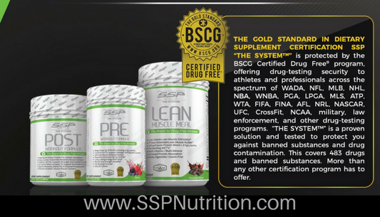 SSP Nutrition Receives BSCG Gold Standard Drug Free® Dietary Supplement Certification