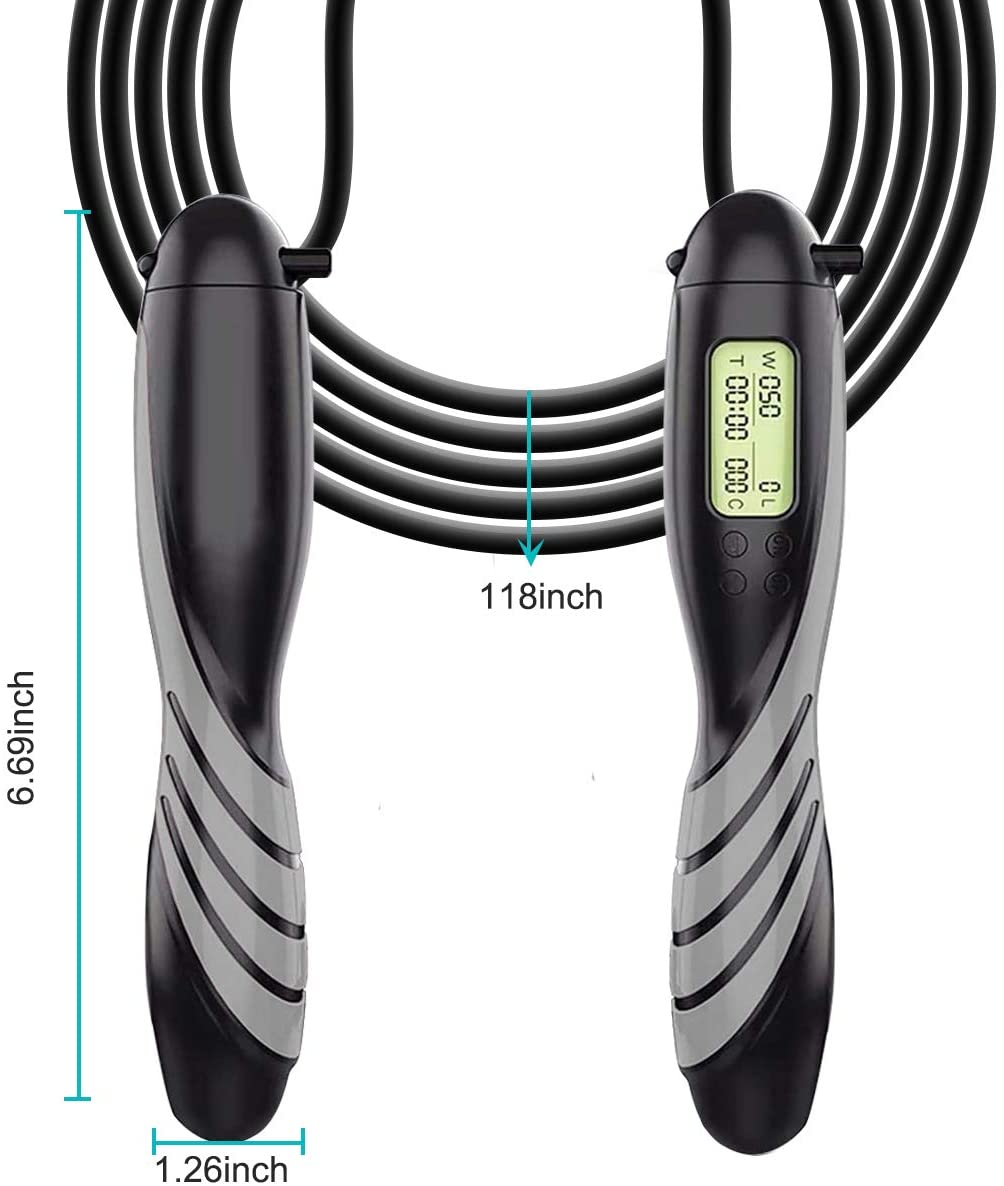 SSP Jump Rope Smart Counter: Weighted jump rope with HD LCD counter di ...