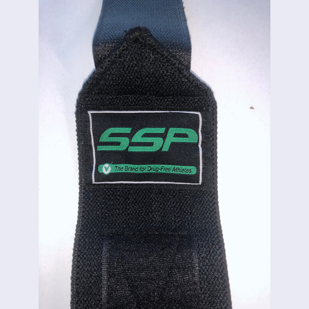 SSP Competition Grade Jet Black Wrist Wraps, 18" w/ Heavy Duty Thumb Loop